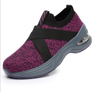 Breathable Athletic Shoes Sneakers Slip on Knit